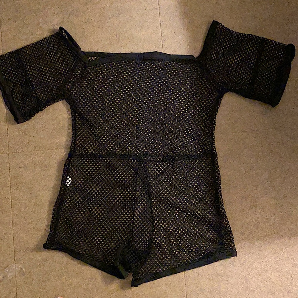 Brand New black Mesh Short Jumpsuit